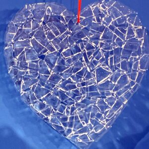 Ice Heart - fused glass